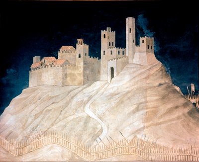 Veduta del castello di Montemassi in Maremma nel 1328. Affresco di Simone Martini (1284 ca.-1344) da Simone Martini