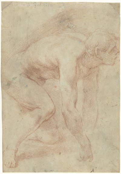 Studio di un uomo inginocchiato nudo da Simone Pignoni