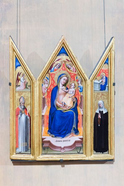 Trittico, Madonna in trono con Bambino e angeli (centro), angelo dell
