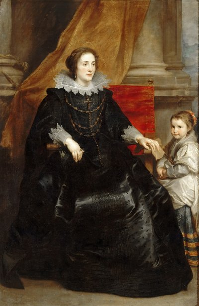 Ritratto di una signora distinta con sua figlia da Sir Anthony van Dyck