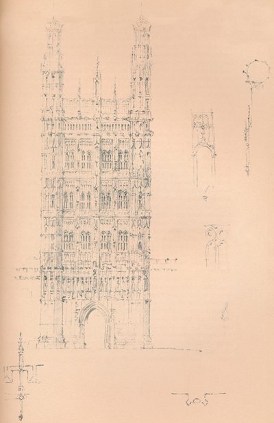 Victoria Tower, Westminster, c. 1837-1904 da Sir Charles Barry