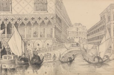 Album di 30 vedute nel Tirolo e in Italia: Il Ponte dei Sospiri e parte del Palazzo Ducale 10 novembre 1840 da Sir Charles D