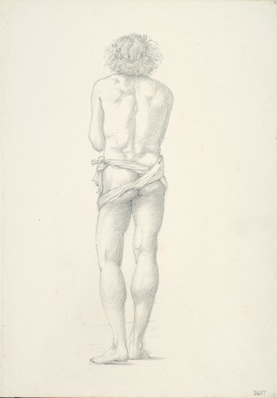Vista posteriore di un nudo maschile in piedi da Sir Edward Burne Jones