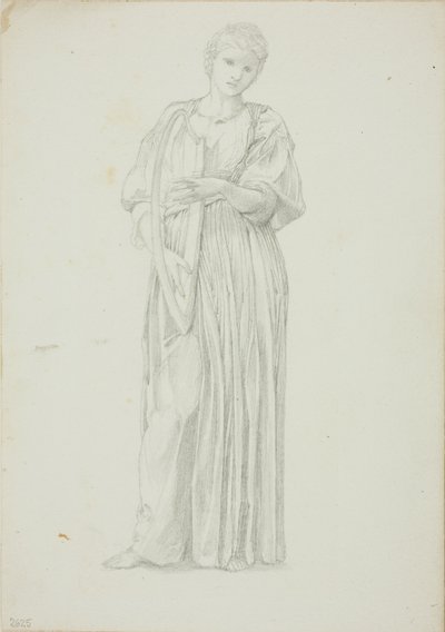 Figura drappeggiata di donna che suona un