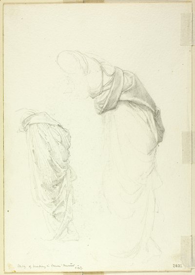 Drappeggio, due studi per Lo specchio di Venere da Sir Edward Burne Jones