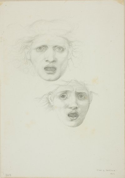 Testa di Medusa, due studi per la Medusa Rondanini da Sir Edward Burne Jones