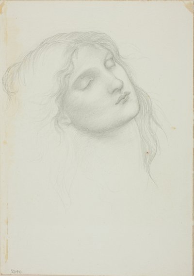 Testa di donna con occhi chiusi da Sir Edward Burne Jones