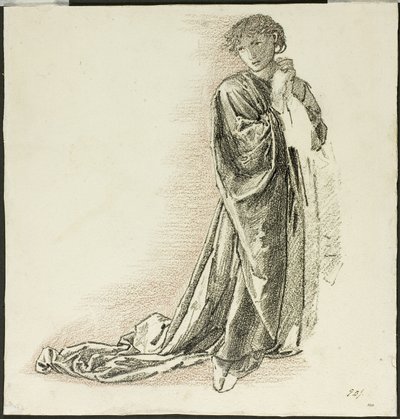 Figura inginocchiata drappeggiata da Sir Edward Burne Jones