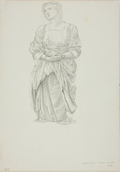 Studio per "Lo specchio di Venere": Figura femminile inginocchiata da Sir Edward Burne Jones