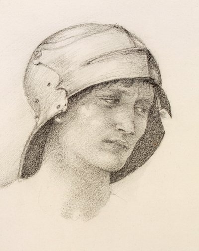 Donna con cappello (dettaglio) da Sir Edward Burne Jones