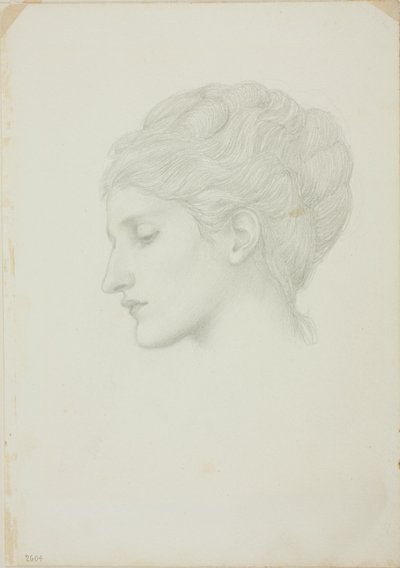 Testa di donna di profilo a sinistra da Sir Edward Burne Jones
