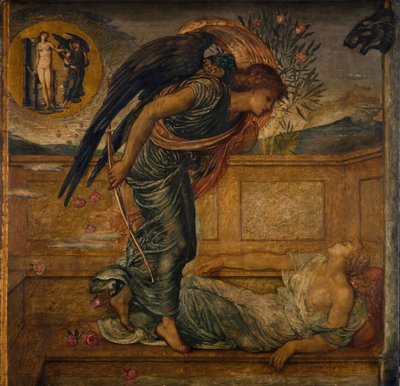 Cupido e Psiche - Murali di Palace Green - Cupido trova Psiche addormentata vicino a una fontana, 1881 da Sir Edward Coley Burne Jones