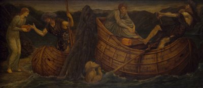 Cupido e Psiche - Murali di Palace Green - Psiche che dà la moneta al traghettatore dello Stige, 1881 da Sir Edward Coley Burne Jones
