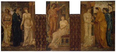 Cupido e Psiche - Murali di Palace Green - Le sorelle di Psiche la visitano a casa di Cupido da Sir Edward Coley Burne Jones