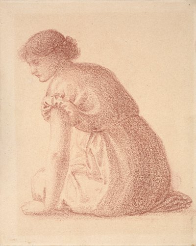Figura Seduta di una Donna, fine XIX secolo da Sir Edward Coley Burne Jones