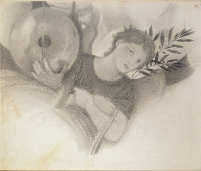 Studio per una testa in I giorni della creazione, c. 1871-1875 da Sir Edward Coley Burne Jones