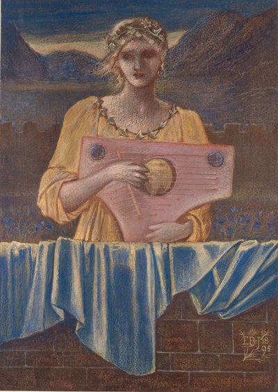 Studio di una donna con uno strumento musicale, 1895 da Sir Edward Coley Burne Jones