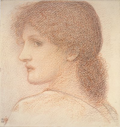 Studio della testa di una donna, girata a sinistra da Sir Edward Coley Burne Jones