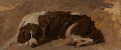 Un cocker spaniel sdraiato da Sir Edwin Henry Landseer
