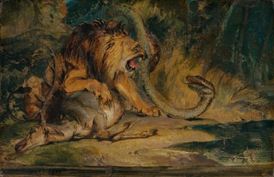 Leone che Difende la sua Preda da Sir Edwin Landseer