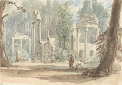 Le rovine di Leptis Magna come apparivano nel parco reale di Virginia Water da Sir George Hayter