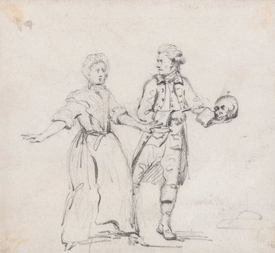 Due figure con un teschio da Sir George Howland Beaumont seventh Baronet