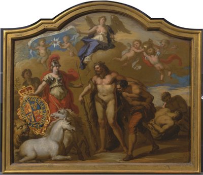 Allegoria del potere della Gran Bretagna per terra, disegno per un pannello decorativo per la carrozza cerimoniale di Giorgio I da Sir James Thornhill