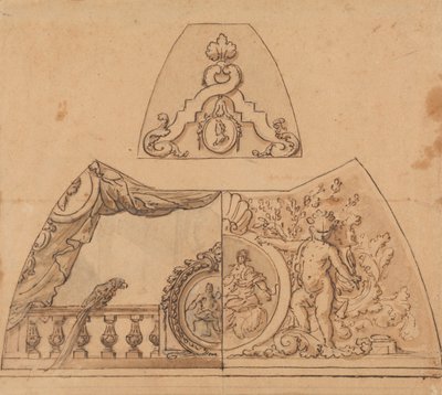 Progetto per una decorazione del soffitto (con un pappagallo) da Sir James Thornhill