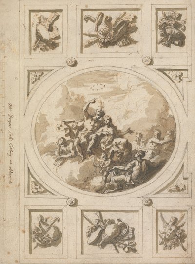 Progetto per un Soffitto ad Addiscombe: Bacco e Arianna da Sir James Thornhill
