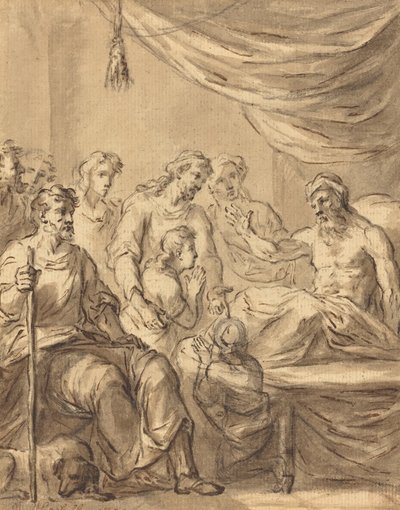 Giacobbe permette a Beniamino di andare in Egitto con i suoi fratelli da Sir James Thornhill