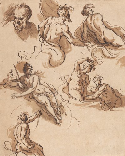 Foglio di Studi di Figure Classiche da Sir James Thornhill