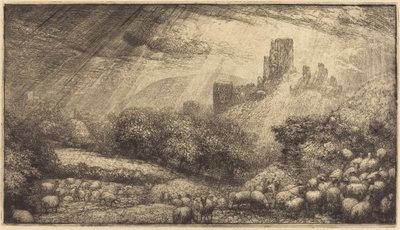 Castello di Corfe: Effetto del Sole dopo la Pioggia da Sir John Charles Robinson