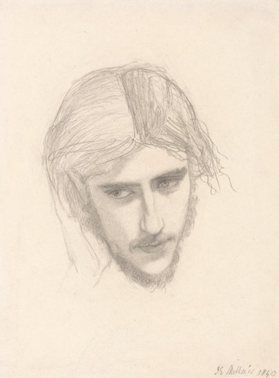 Studio per la Testa di Ferdinando in "Ferdinando Sedotto da Ariel" da Sir John Everett Millais