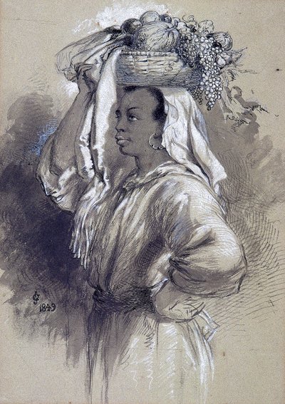 Ragazza con frutta da Sir John Gilbert