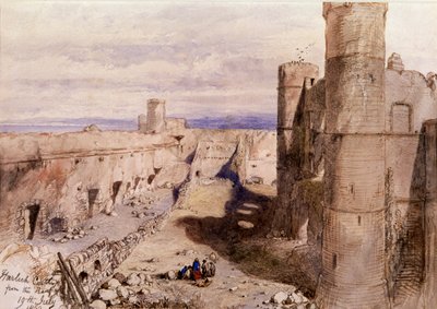 Castello di Harlech dalle mura, Galles da Sir John Gilbert