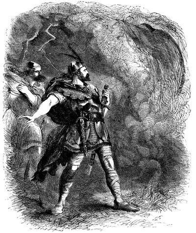 Macbeth e Banquo incontrano le tre streghe, 1858 da Sir John Gilbert