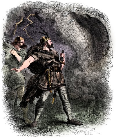 Macbeth e Banquo incontrano le tre streghe da Sir John Gilbert