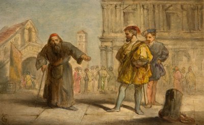 Scena da Il mercante di Venezia di Shakespeare, 1865 da Sir John Gilbert