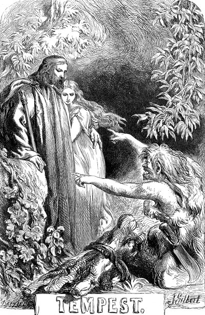 Scena da La Tempesta di Shakespeare, 1856-1858 da Sir John Gilbert
