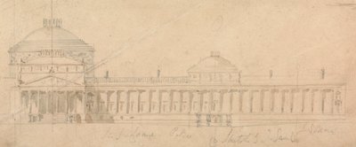 Schizzo di una Mezza Facciata per un Palazzo Reale, Hyde Park, Londra da Sir John Soane