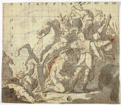 Cavalieri combattenti davanti al castello da Sir Robert Ker Porter