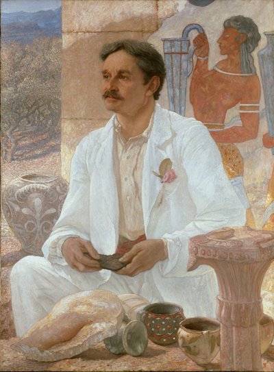 Sir Arthur Evans tra le rovine del Palazzo di Cnosso, 1907 da Sir William Blake Richmond
