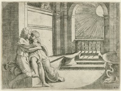 Abimelech vede Isacco accarezzare Rebecca da Sisto Badalocchio
