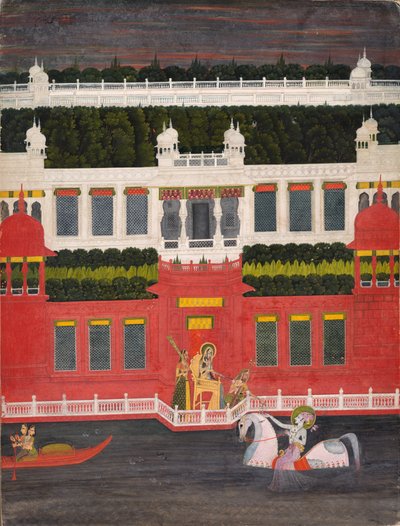 Krishna Riceve una Ghirlanda di Fiori da Sitaram