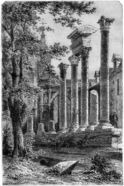 Rovine di un teatro romano a Besançon, Francia, 1882-1884 da Smeeton