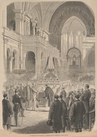 Il funerale di Gioacchino Rossini. La consacrazione nella Chiesa della Santissima Trinità, 1868 da Smeeton and Cie . Cosson