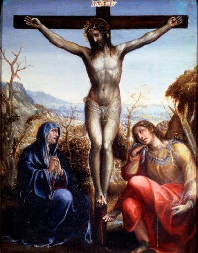 La Crocifissione con la Vergine e Giovanni Battista, c1540 da Sodoma