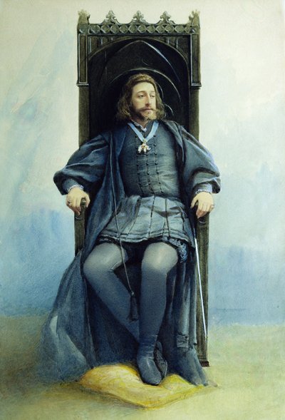 Granduca Konstantin Konstantinovich come Amleto nella pièce teatrale di William Shakespeare il 21 febbraio 1899, 1899 da Sofia Ivanovna Kramskaya