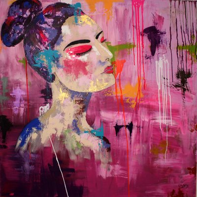 Ritratto astratto in rosa da Sofia Toborg