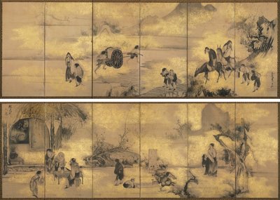 Gli otto immortali della coppa di vino da Soga Shohaku